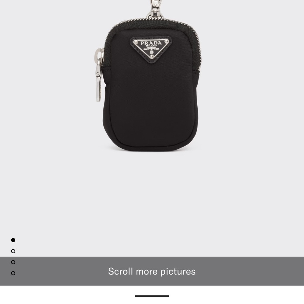 Prada Black re-nylon pouch with key attachment
